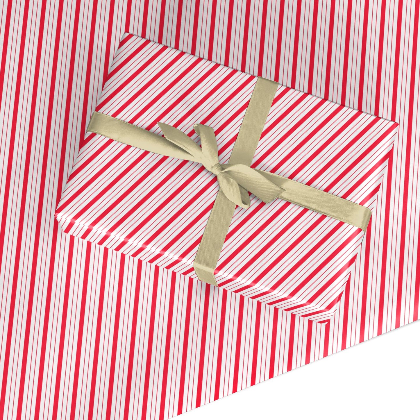 Candy Cane Pinstripe Christmas Custom Wrapping Paper