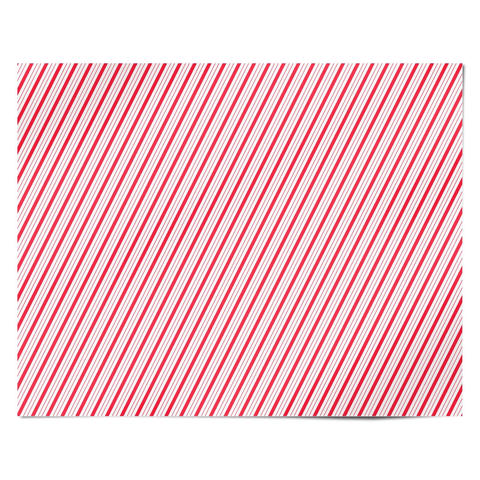 Candy Cane Pinstripe Christmas Personalised Wrapping Paper Alternative