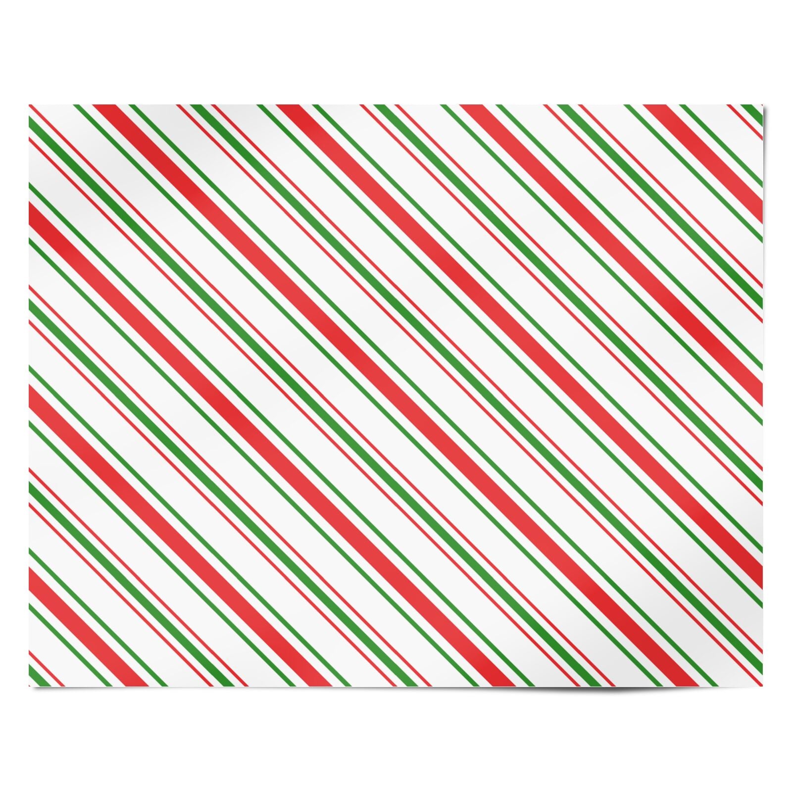 Candy Cane Striped Personalised Wrapping Paper Alternative