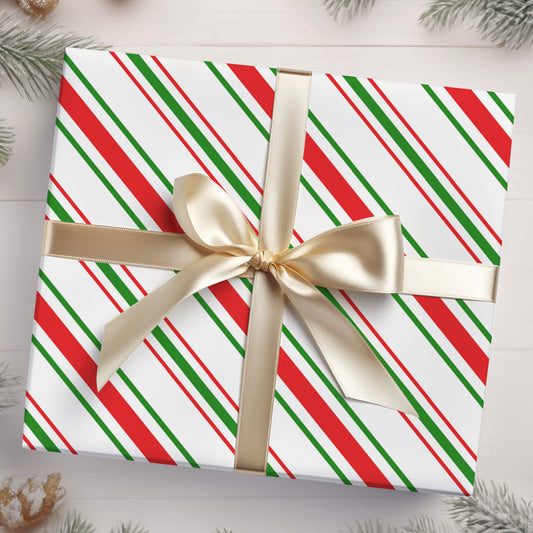 Candy Cane Striped Wrapping Paper