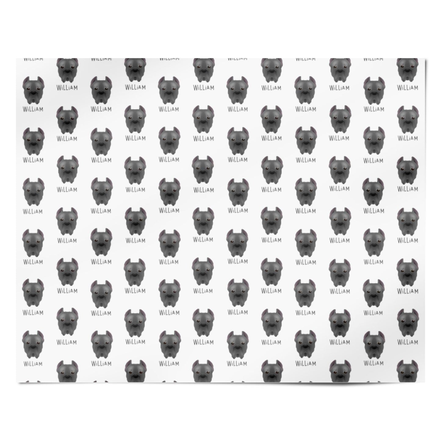 Cane Corso Italiano Icon with Name Personalised Wrapping Paper Alternative