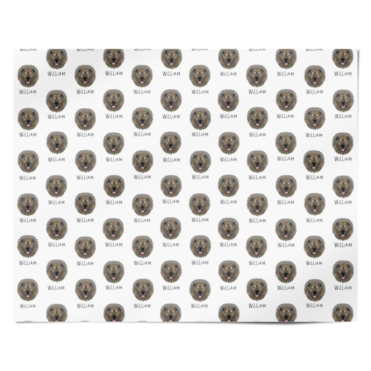 Causasian Shepherd Icon with Name Personalised Wrapping Paper Alternative