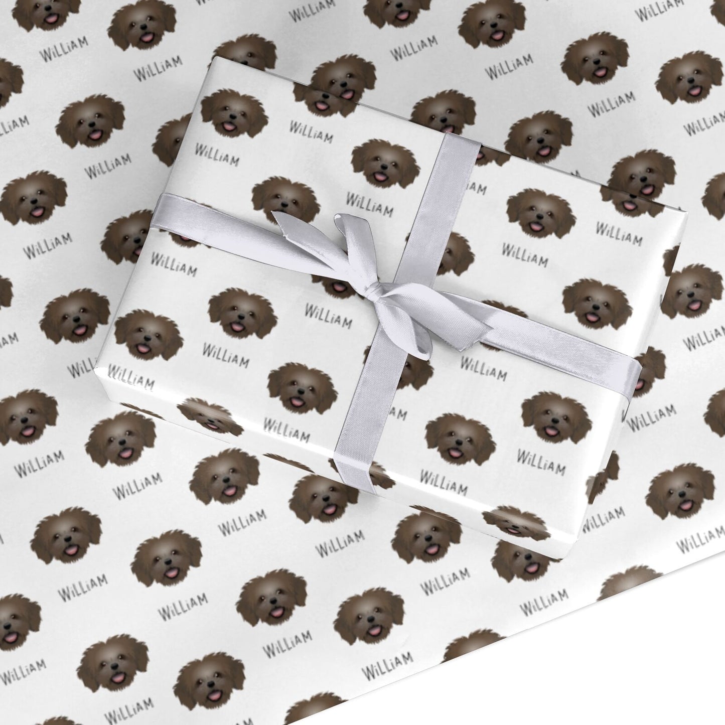 Cava Tzu Icon with Name Custom Wrapping Paper