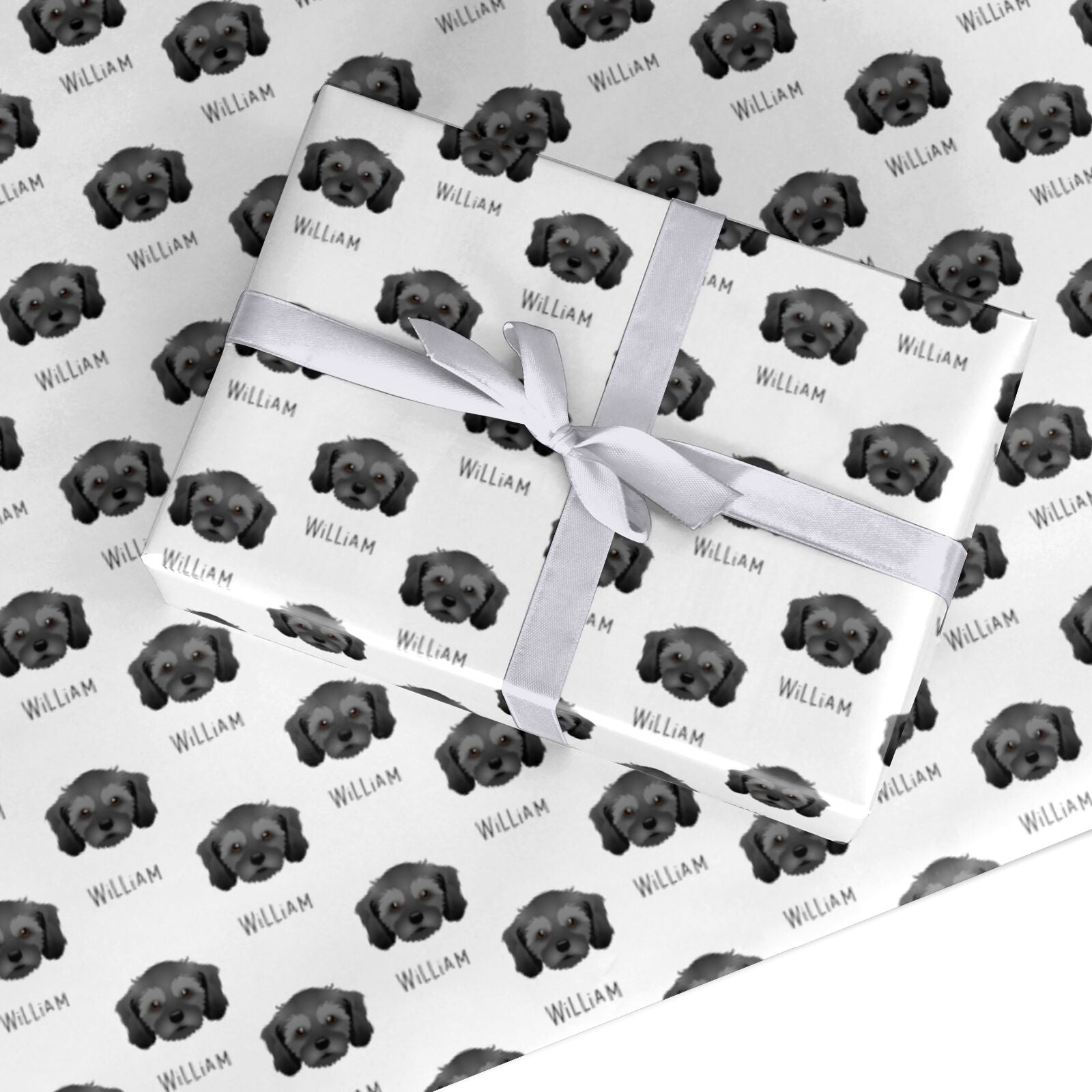 Cavachon Icon with Name Custom Wrapping Paper