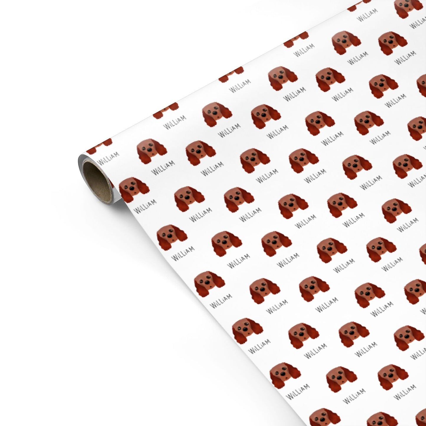 Cavalier King Charles Spaniel Icon with Name Personalised Gift Wrap