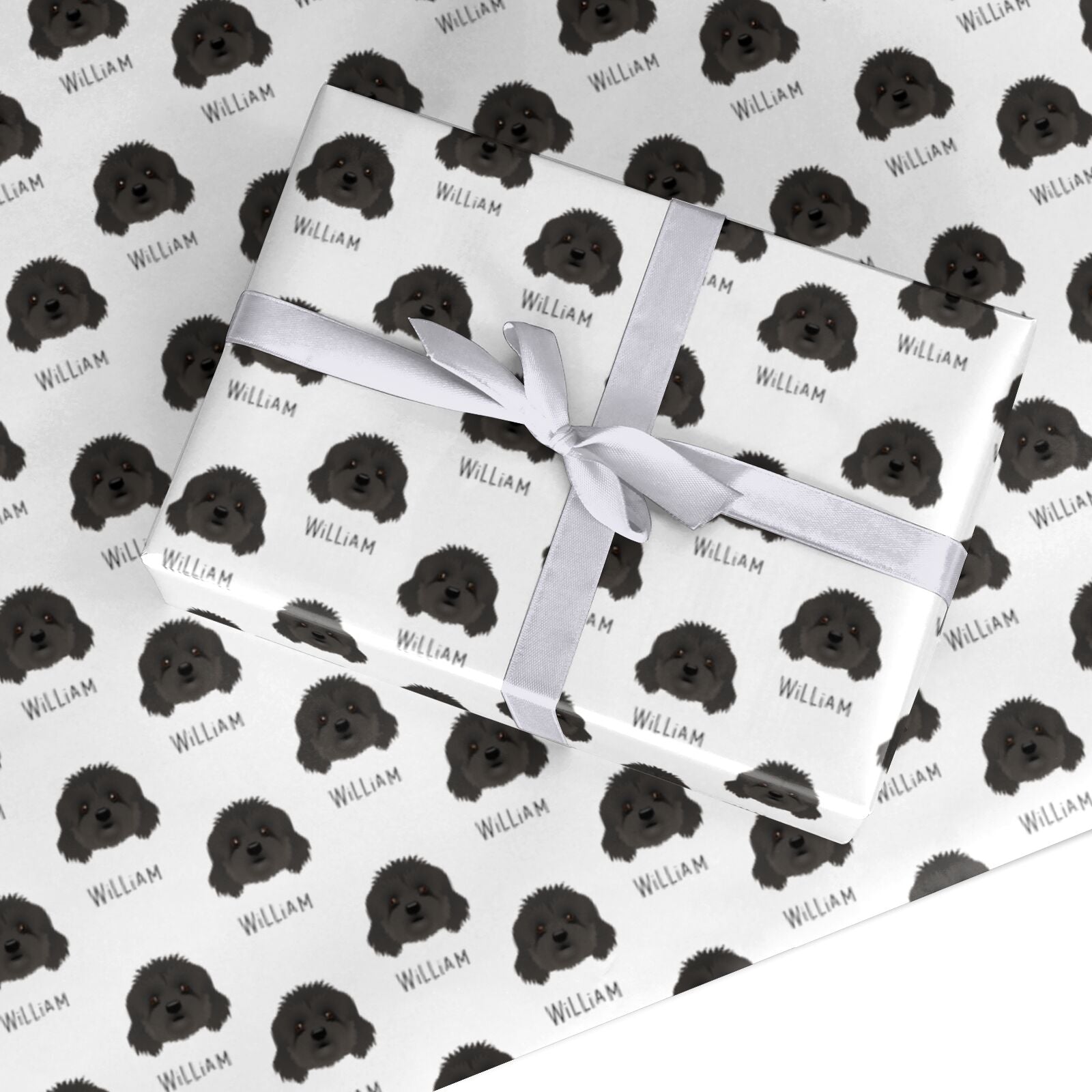 Cavapoo Icon with Name Custom Wrapping Paper