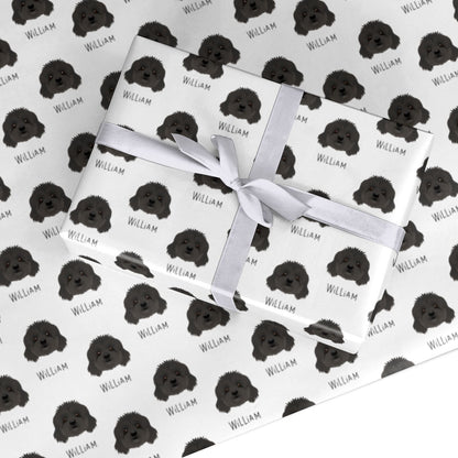 Cavapoo Icon with Name Custom Wrapping Paper