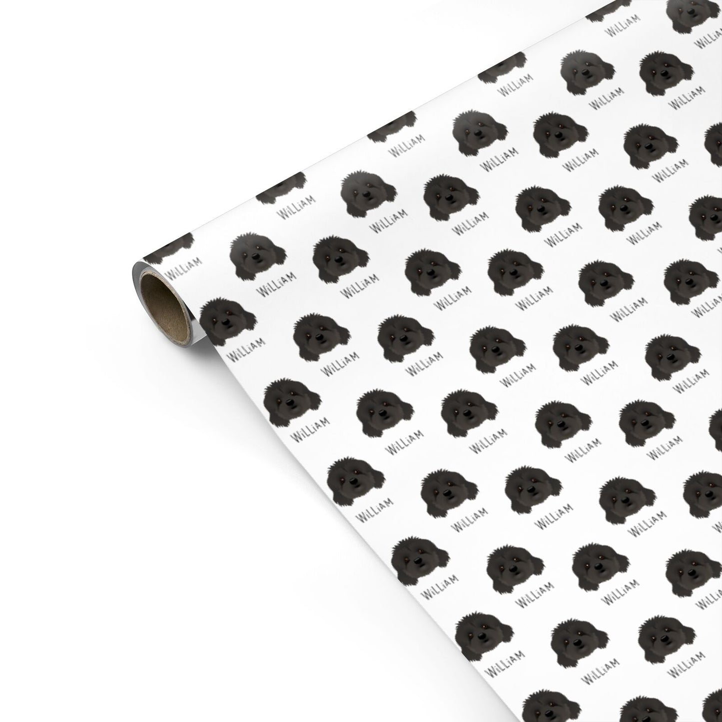 Cavapoo Icon with Name Personalised Gift Wrap