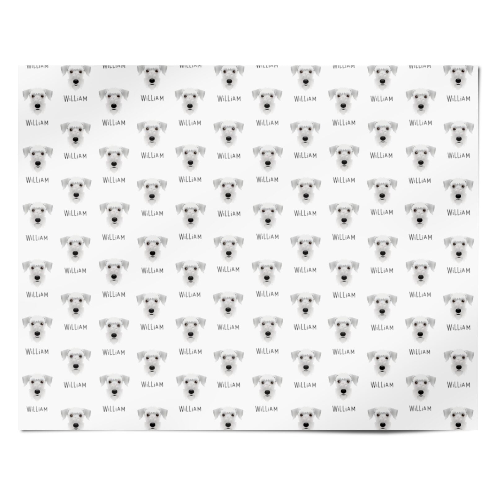 Cesky Terrier Icon with Name Personalised Wrapping Paper Alternative