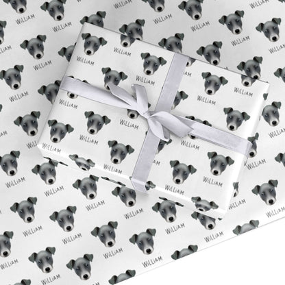 Chi Staffy Bull Icon with Name Custom Wrapping Paper