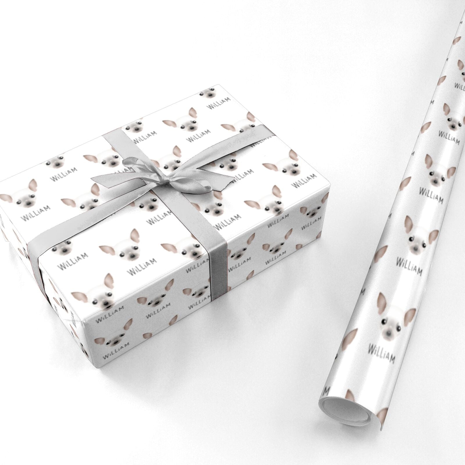 Chihuahua Icon with Name Personalised Wrapping Paper