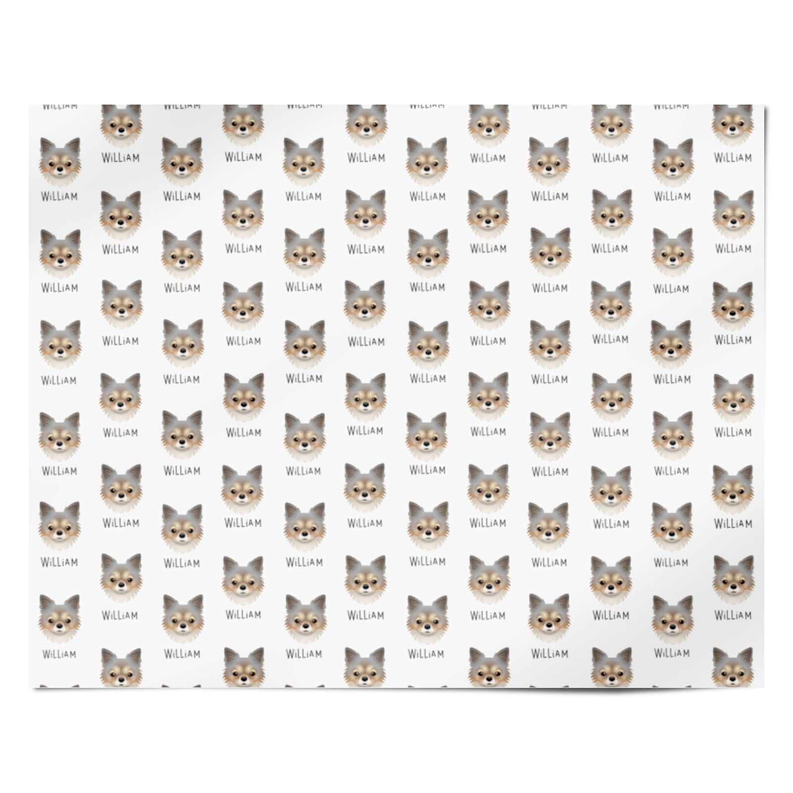 Chorkie Icon with Name Personalised Wrapping Paper Alternative