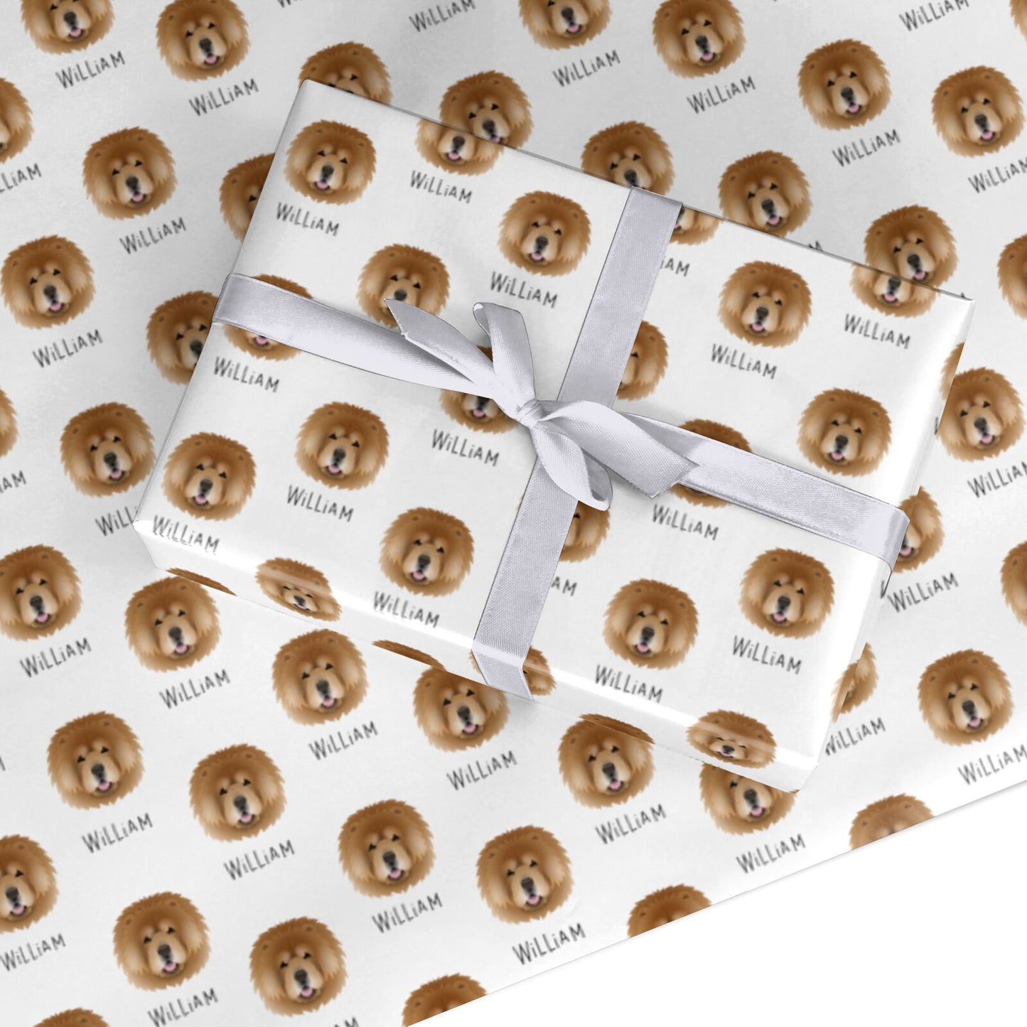 Chow Chow Icon with Name Custom Wrapping Paper