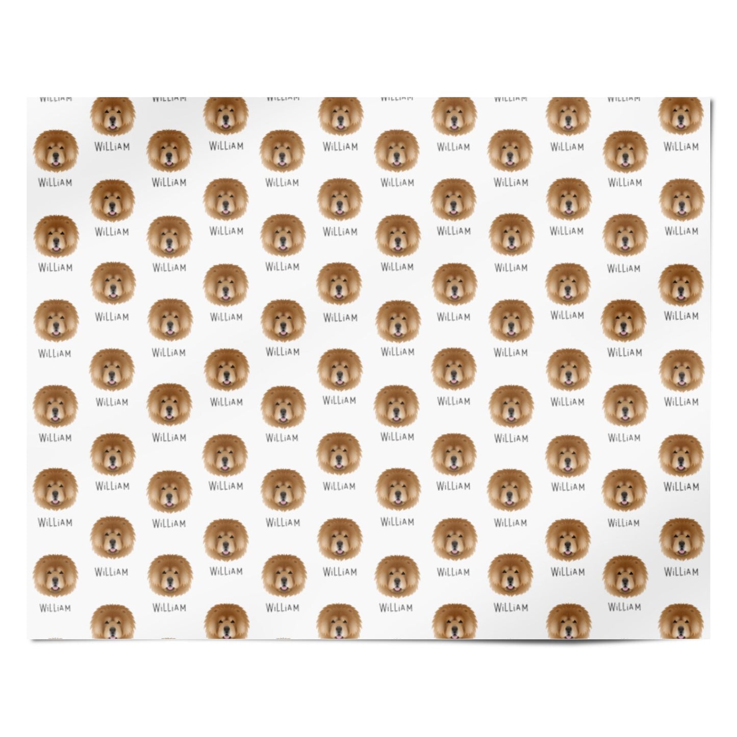 Chow Chow Icon with Name Personalised Wrapping Paper Alternative