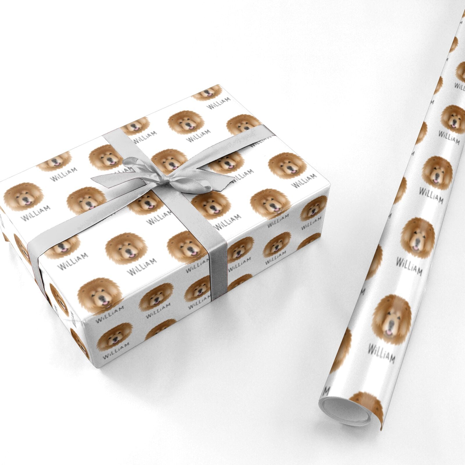 Chow Chow Icon with Name Personalised Wrapping Paper