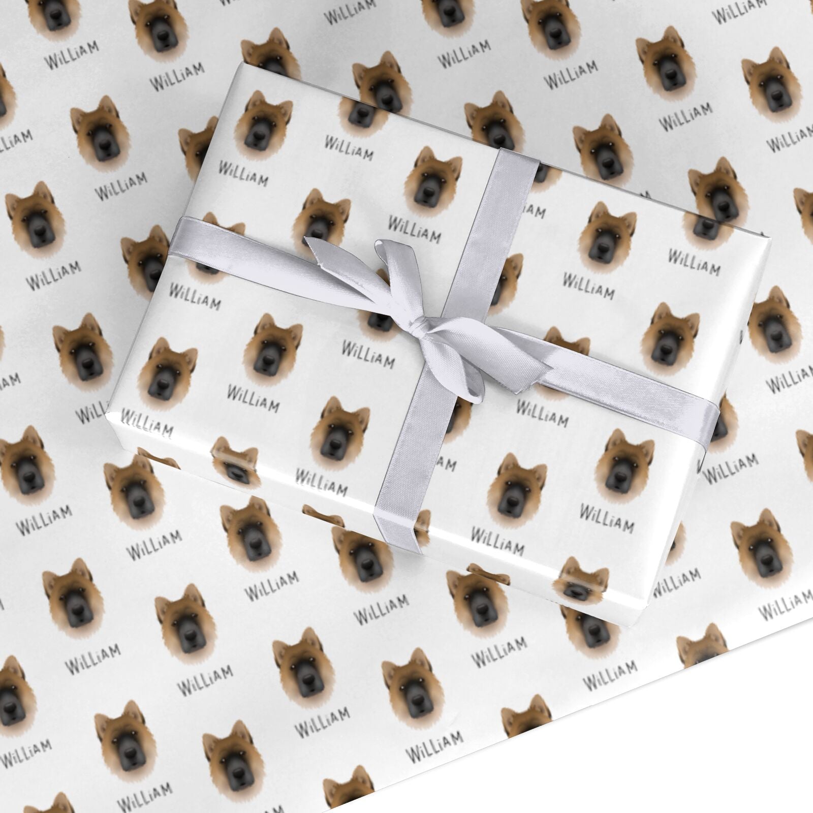 Chow Shepherd Icon with Name Custom Wrapping Paper