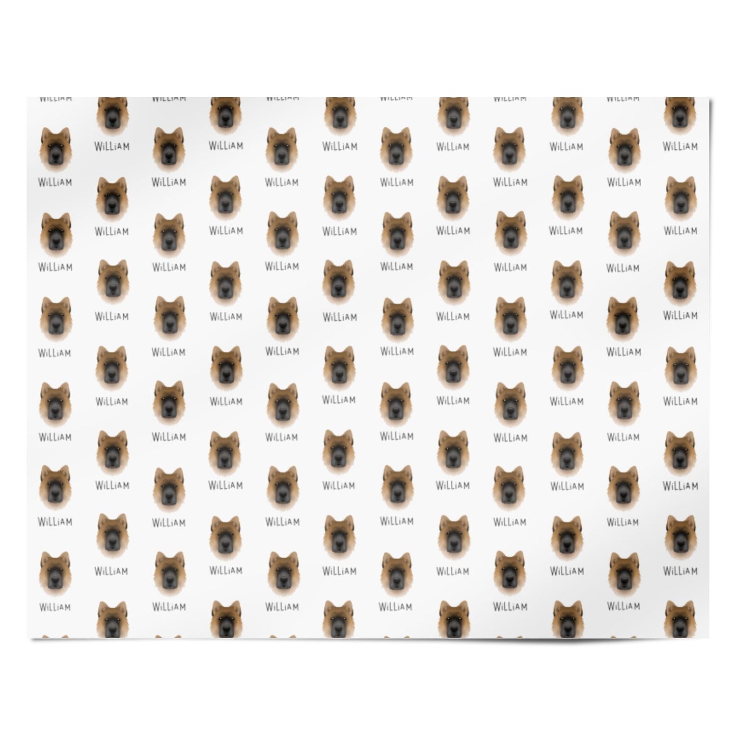 Chow Shepherd Icon with Name Personalised Wrapping Paper Alternative