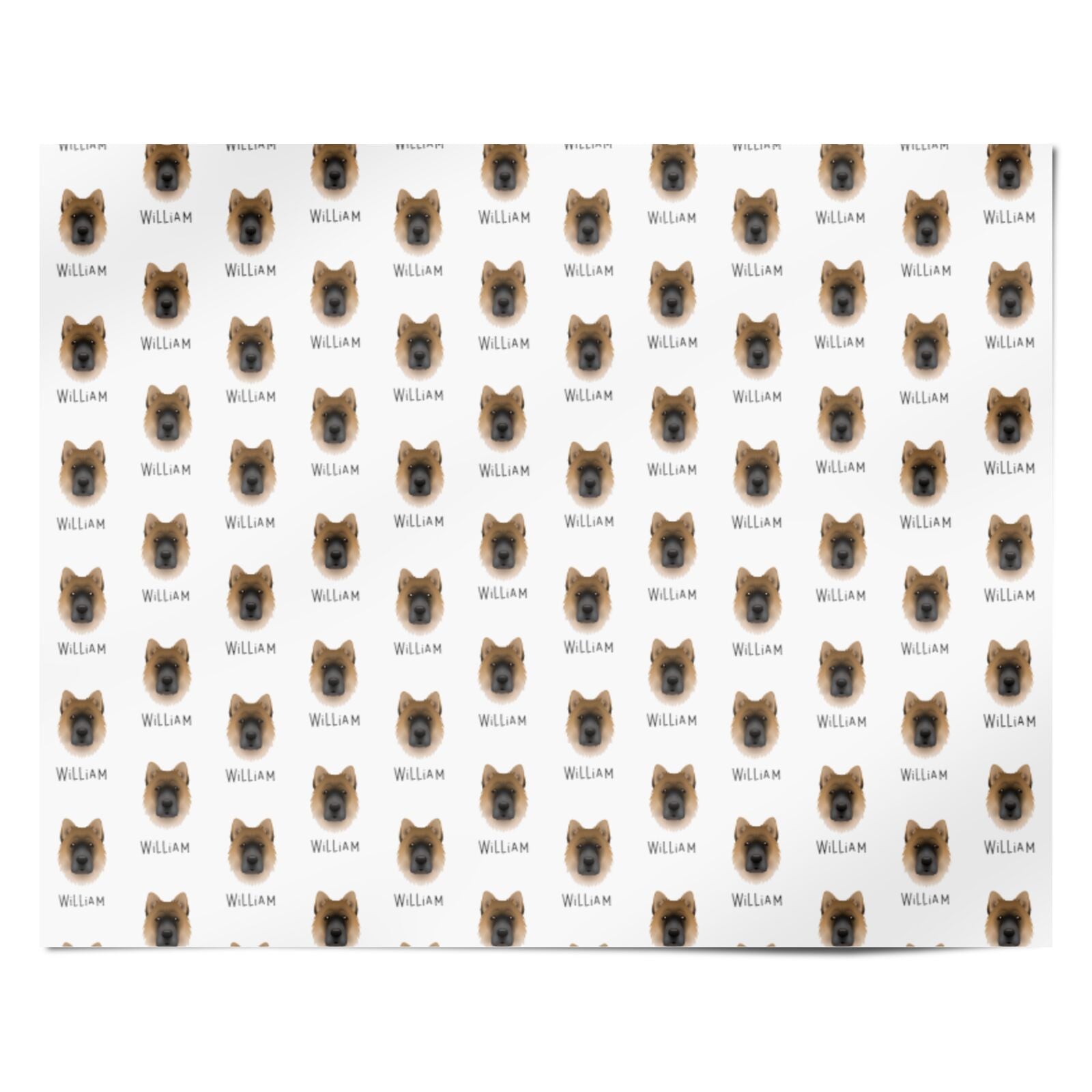 Chow Shepherd Icon with Name Personalised Wrapping Paper Alternative