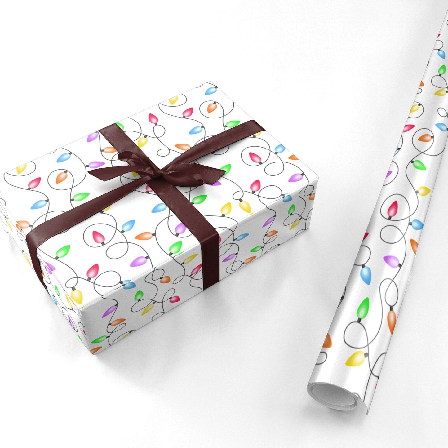 Christmas Lights Luxury Personalised Wrapping Paper