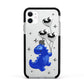 Chrome Dinosaur Balloons Apple iPhone 11 in White with Black Impact Case