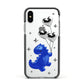 Chrome Dinosaur Balloons Apple iPhone Xs Impact Case Black Edge on Silver Phone