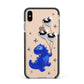 Chrome Dinosaur Balloons Apple iPhone Xs Max Impact Case Black Edge on Gold Phone