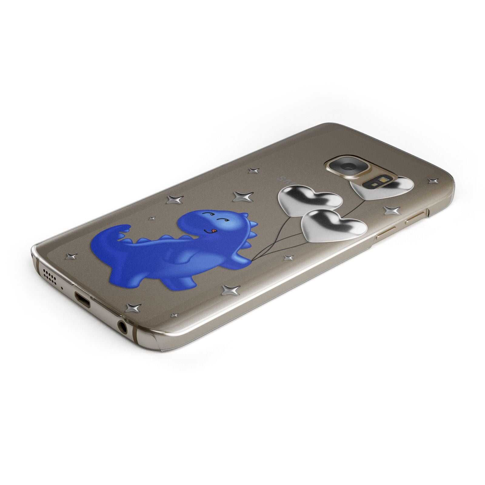 Chrome Dinosaur Balloons Protective Samsung Galaxy Case Angled Image