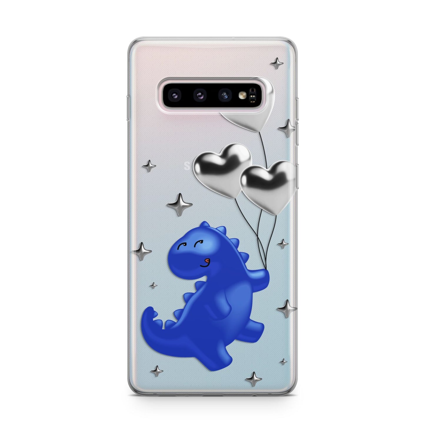 Chrome Dinosaur Balloons Samsung Galaxy S10 Plus Case