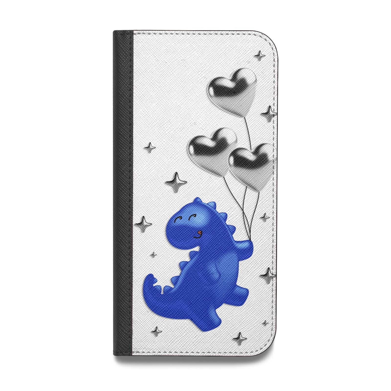 Chrome Dinosaur Balloons Vegan Leather Flip iPhone Case