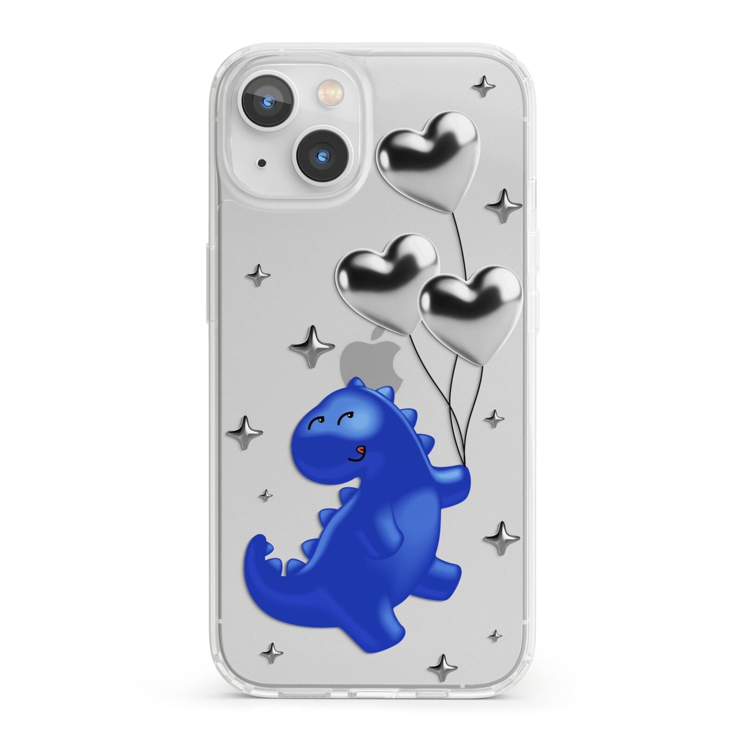 Chrome Dinosaur Balloons iPhone 13 Clear Bumper Case