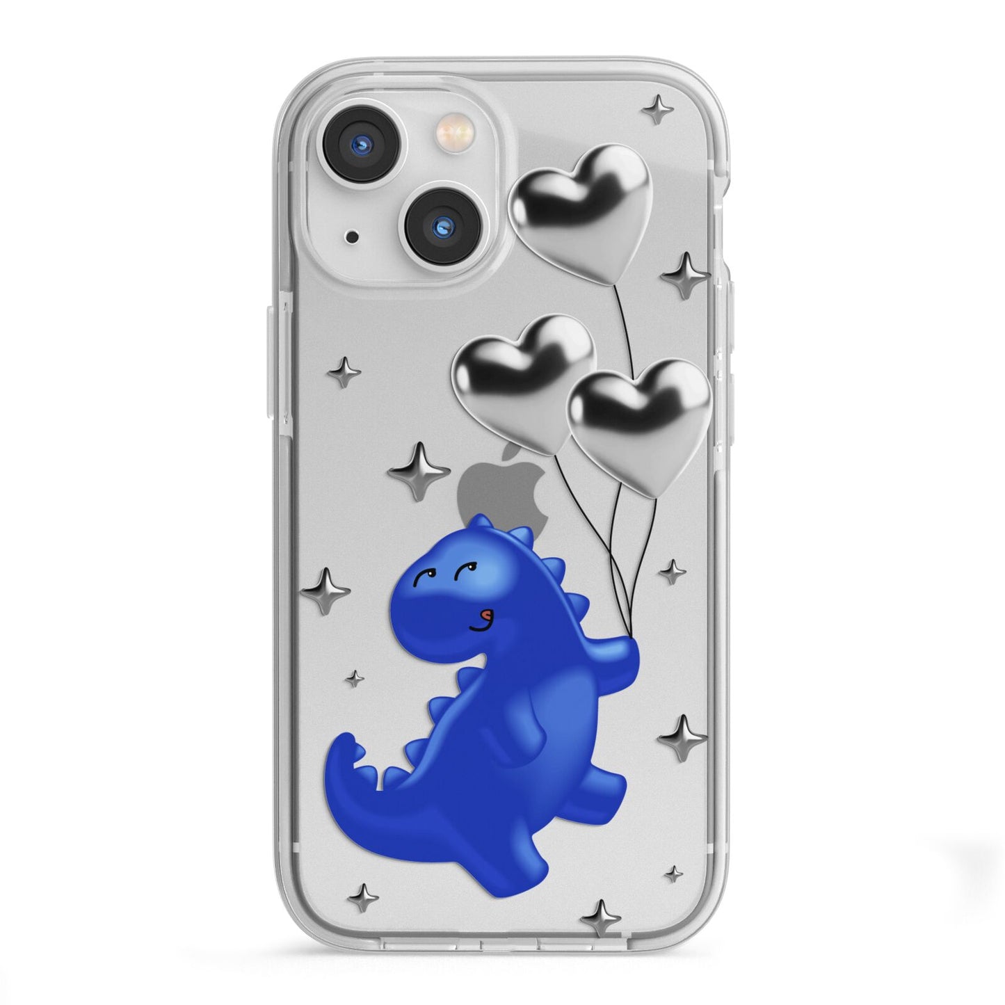 Chrome Dinosaur Balloons iPhone 13 Mini TPU Impact Case with White Edges