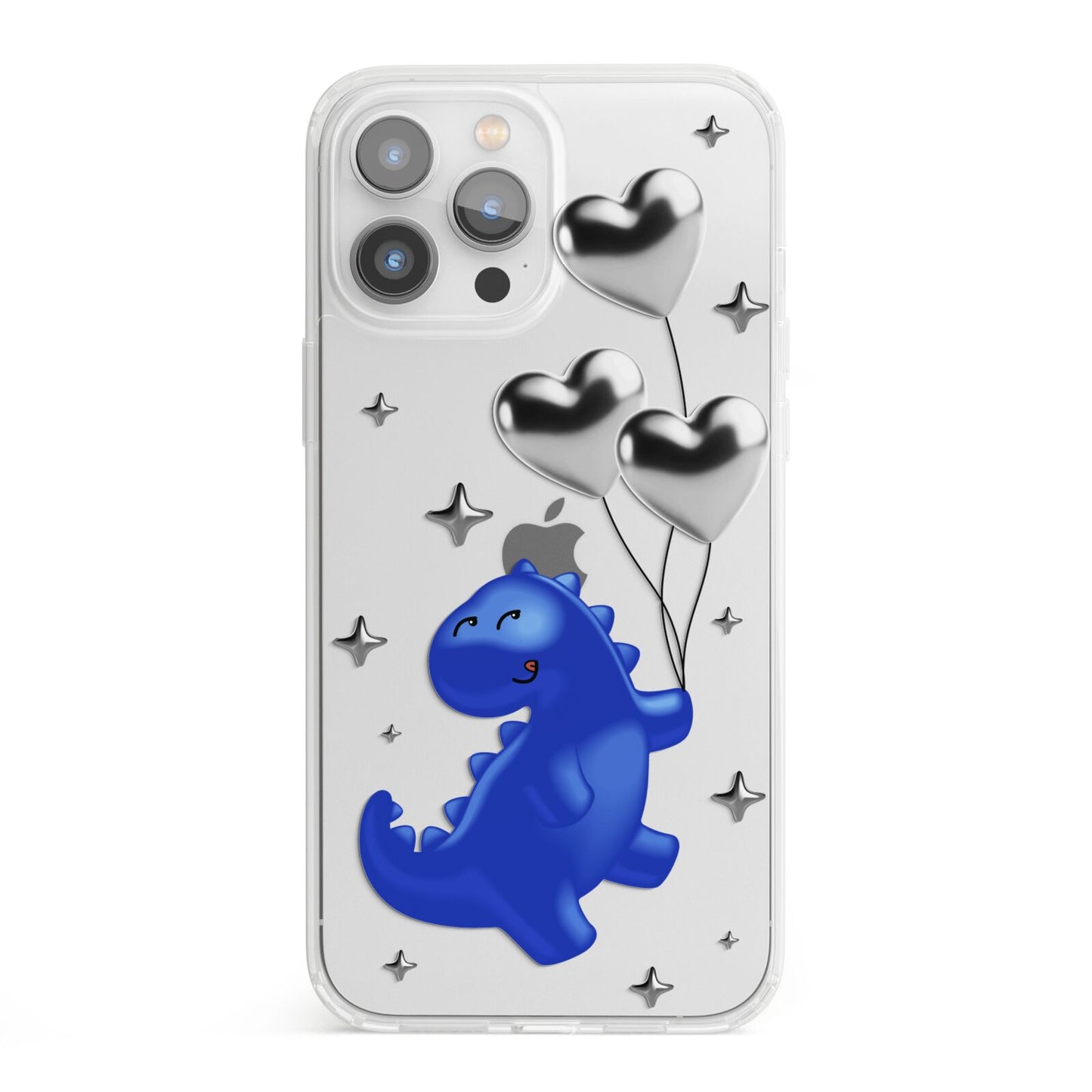 Chrome Dinosaur Balloons iPhone 13 Pro Max Clear Bumper Case