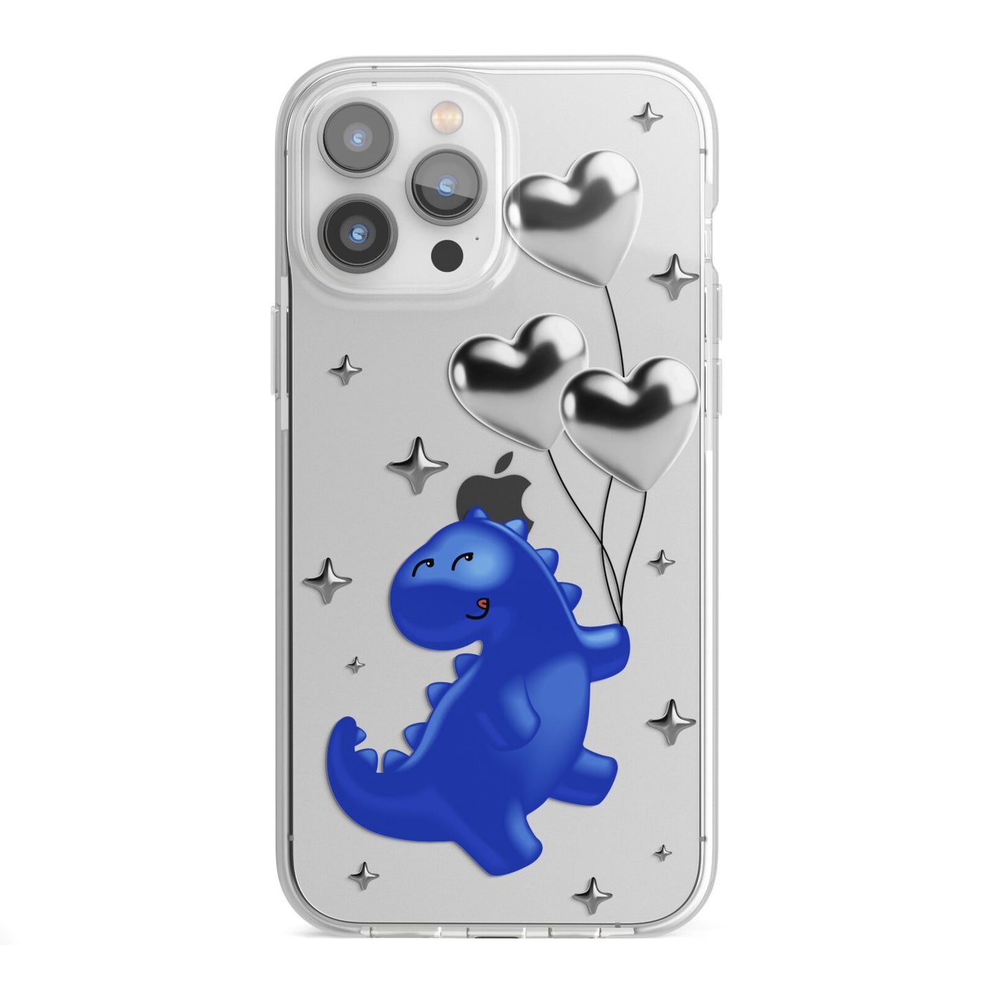 Chrome Dinosaur Balloons iPhone 13 Pro Max TPU Impact Case with White Edges