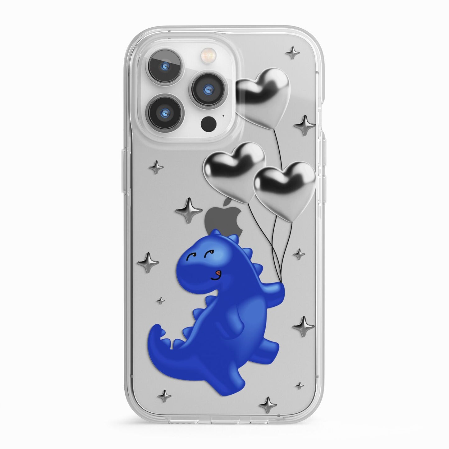 Chrome Dinosaur Balloons iPhone 13 Pro TPU Impact Case with White Edges