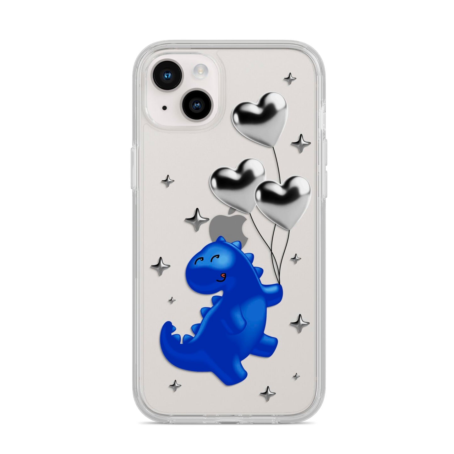 Chrome Dinosaur Balloons iPhone 14 Plus Clear Tough Case Starlight