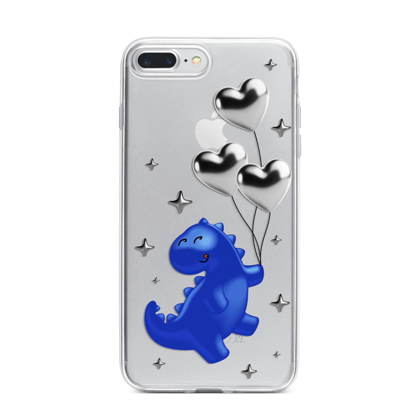 Chrome Dinosaur Balloons iPhone 7 Plus Bumper Case on Silver iPhone