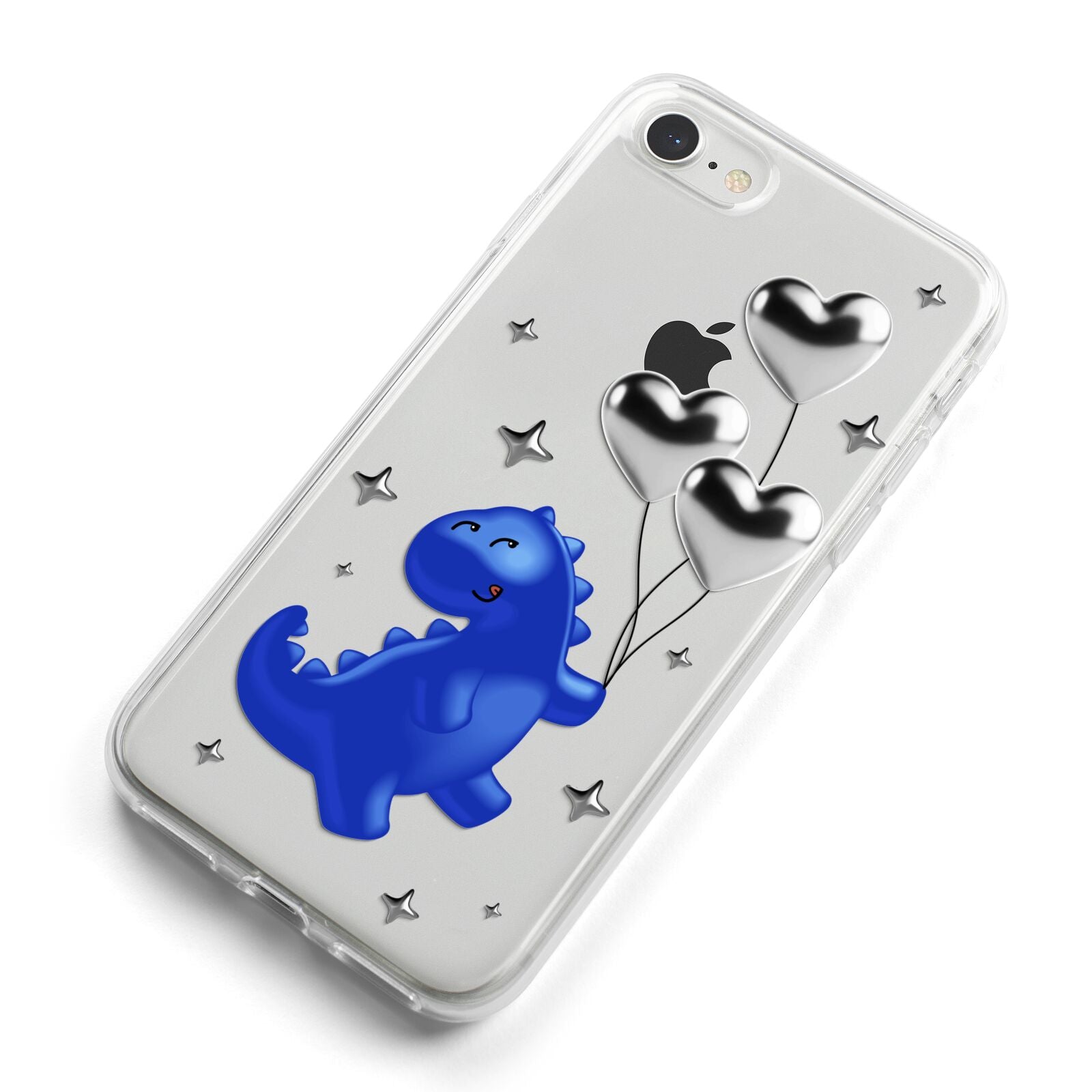 Chrome Dinosaur Balloons iPhone 8 Bumper Case on Silver iPhone Alternative Image