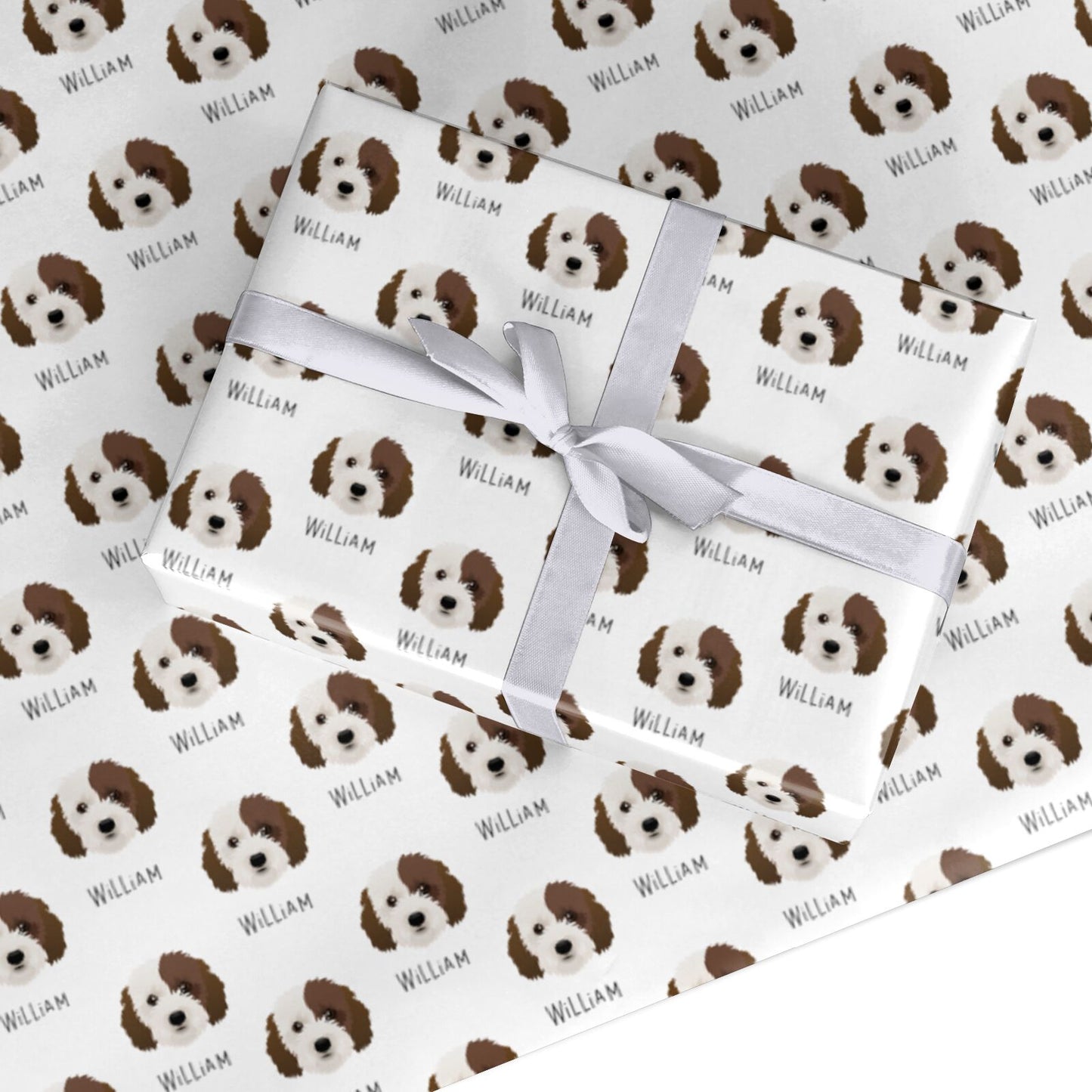 Cockapoo Icon with Name Custom Wrapping Paper