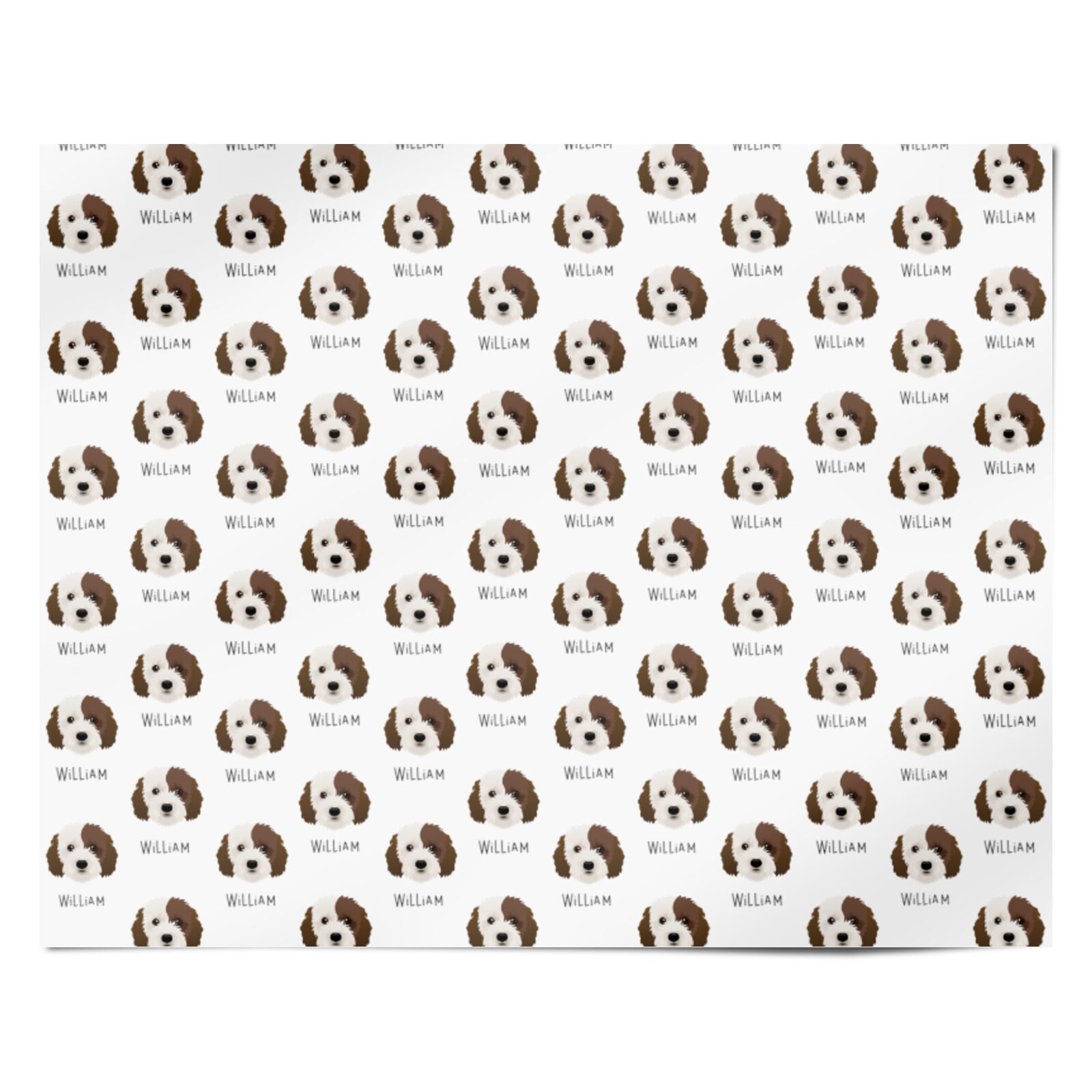 Cockapoo Icon with Name Personalised Wrapping Paper Alternative