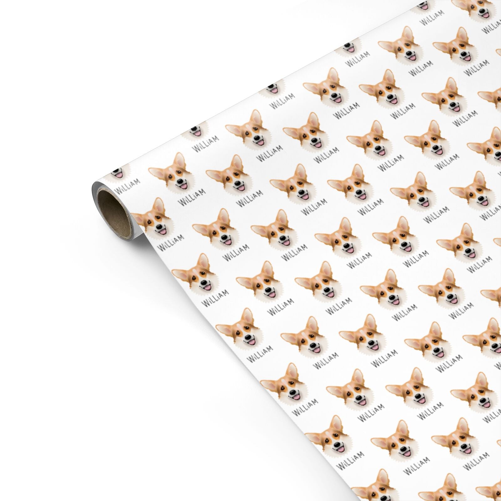 Corgi Icon with Name Personalised Gift Wrap