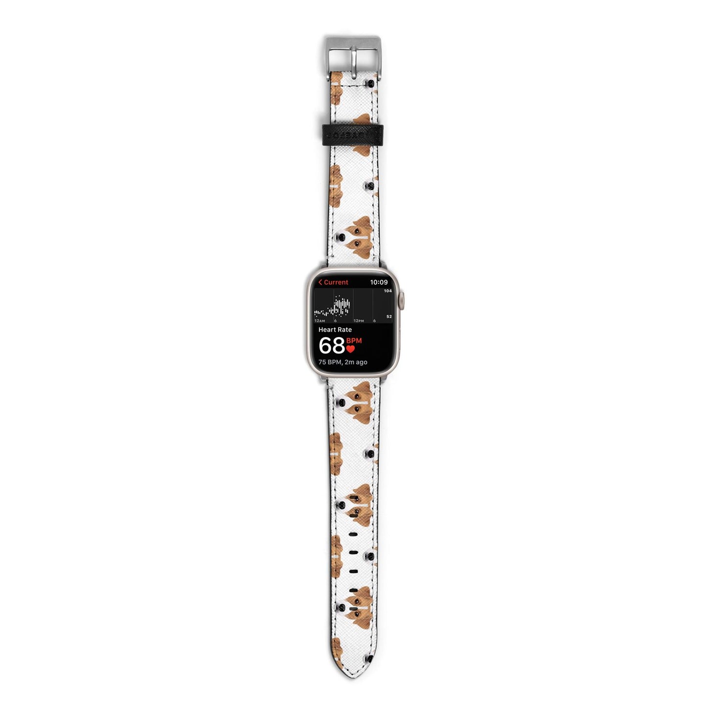 Custom Dog Apple Watch Strap Size 38mm with Silver Hardware