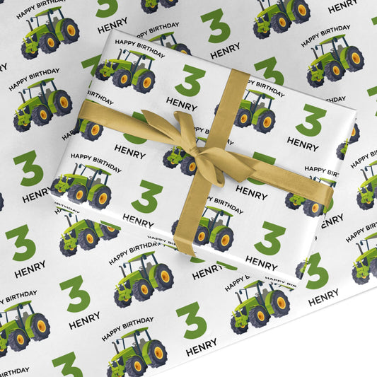 Custom Tractor Birthday Custom Wrapping Paper