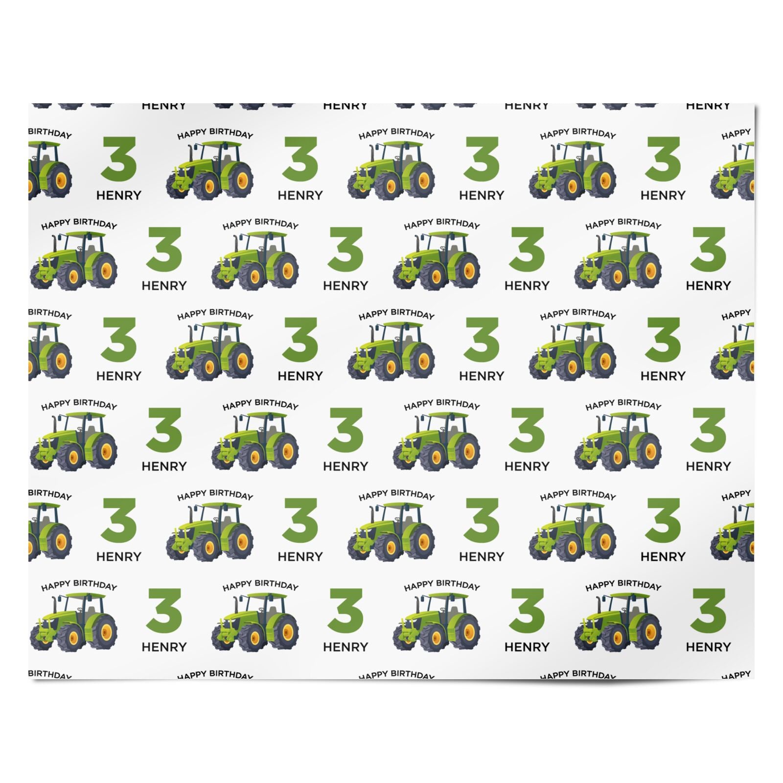 Custom Tractor Birthday Personalised Wrapping Paper Alternative