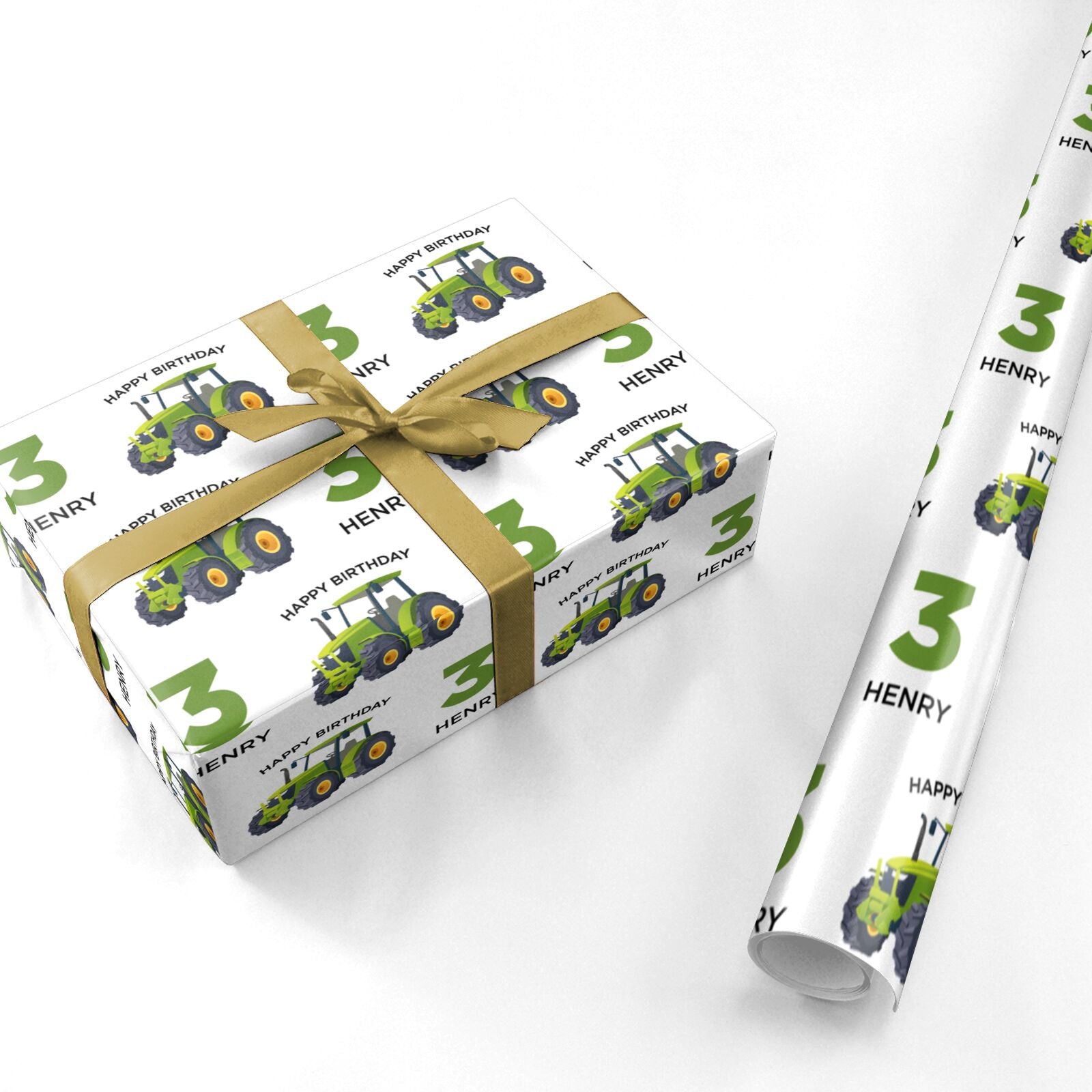 Custom Tractor Birthday Personalised Wrapping Paper