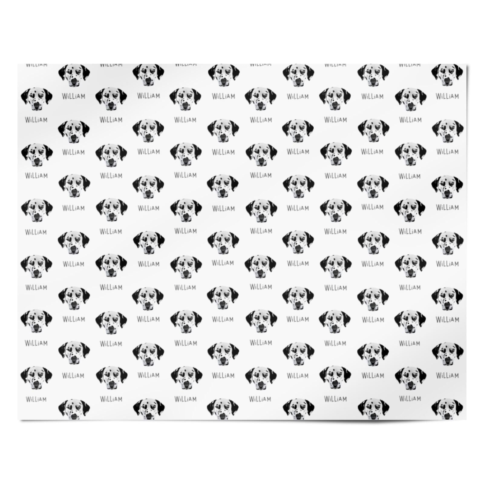 Dalmatian Icon with Name Personalised Wrapping Paper Alternative