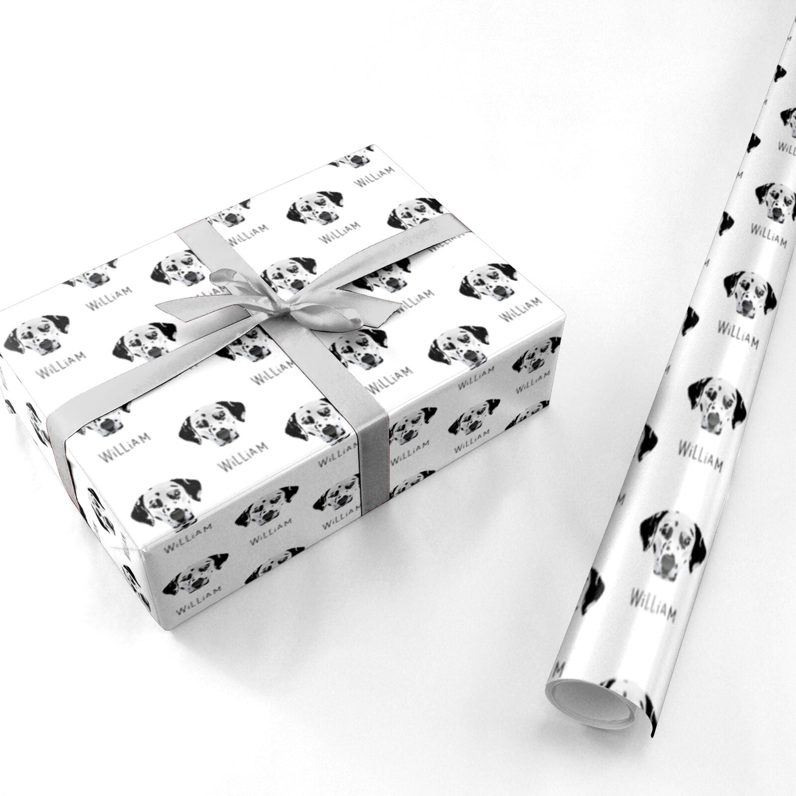 Dalmatian Icon with Name Personalised Wrapping Paper