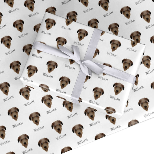 Deerhound Icon with Name Custom Wrapping Paper