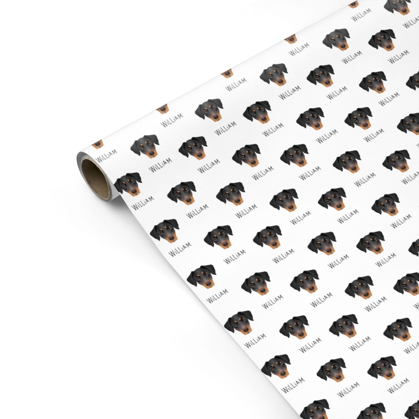 Dobermann Icon with Name Personalised Gift Wrap