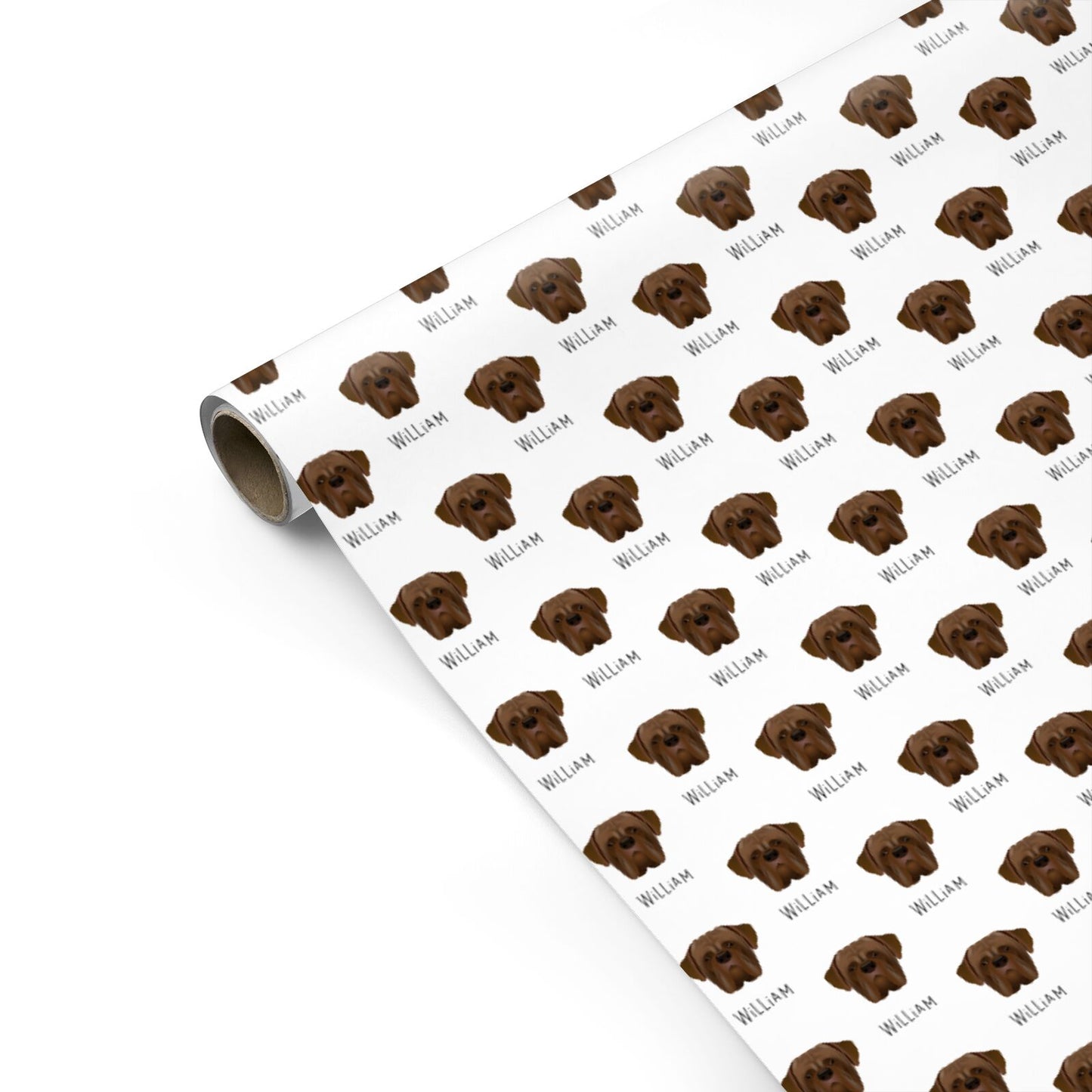 Dogue de Bordeaux Icon with Name Personalised Gift Wrap