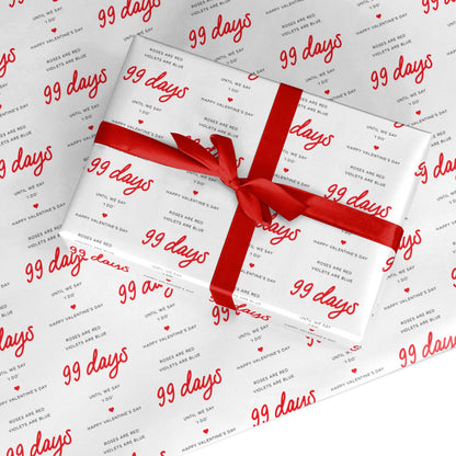 Engaged Couple Valentine Custom Wrapping Paper